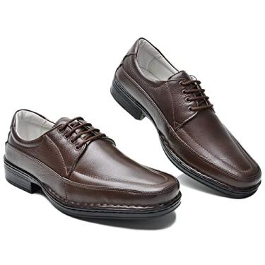 Imagem de sapato social masculino couro CR1006 cla chocolate Cor:Marrom;Tamanho:41;Genero:Masculino