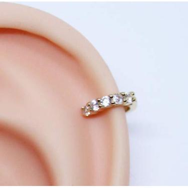 Imagem de Piercing Argola Folheada a Ouro com Zircônias Grandes 6mm