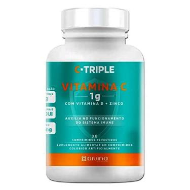 Imagem de Divina Pharma C-Triple - Vitamina C 1G + Zinco 10Mg + Vitamina D 400Ui X 30 Comprimidos
