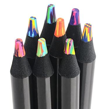 Imagem de nsxsu Materiais de arte para crianças, adolescentes e adultos, 8 peças de lápis de cor arco-íris, multicoloridos, coisas legais, lápis de arte divertida, presentes para meninas adolescentes, coisas
