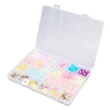 Imagem de RTLR - Kit de Miçangas para Pulseiras, 240 Peças, Plástico e Elástico, Redondo