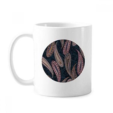 Imagem de Folha Flor abstrata peixe padrão clássico caneca cerâmica xícara de café porcelana louça