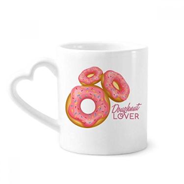 Imagem de Caneca de sobremesa donut ocidental comida doce caneca café cerâmica copo de coração de vidro