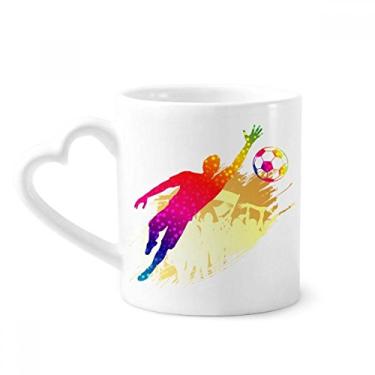 Imagem de Blocos de goleiro de futebol caneca de futebol café cerâmica copo de coração de vidro