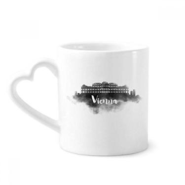 Imagem de Caneca Viena Áustria Landmark Ink City Caneca de café cerâmica copo de coração de vidro