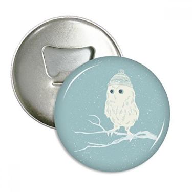 Imagem de Freehand Sketch Abridor de garrafas de cabeça de coruja Emblema multifuncional