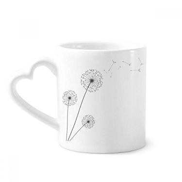 Imagem de Caneca de flores de três dente-de-leão caneca de café cerâmica copo de coração de vidro