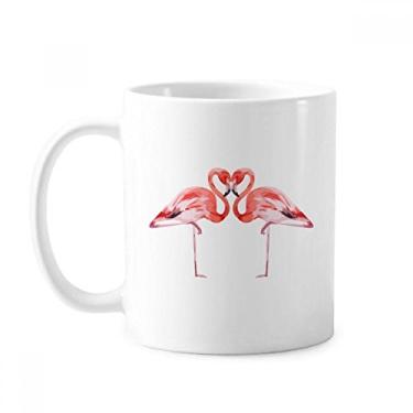 Imagem de Caneca para casais flamingos, caneca de cerâmica para café, xícara de porcelana