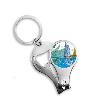 Imagem de Emirados Árabes Unidos Dubai Aquarela Alicate Anel Chaveiro Abridor de Garrafas Cortador
