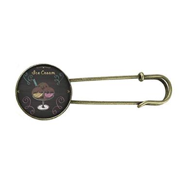 Imagem de Três doces chocolate bola de sorvete retrô broche de metal clipe jóias