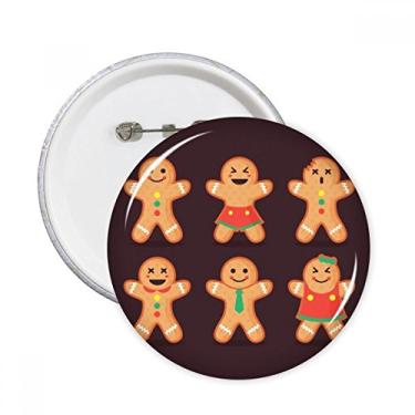 Imagem de Biscoito de gengibre masculino mas alfinetes redondos emblema botão decoração acessório 5 peças
