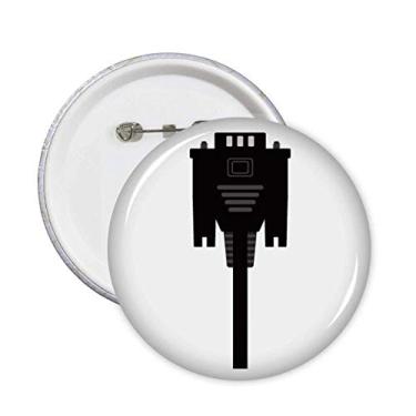 Imagem de Cabo de tela de exibição pinos de plugue preto botão emblema decoração acessório 5 peças