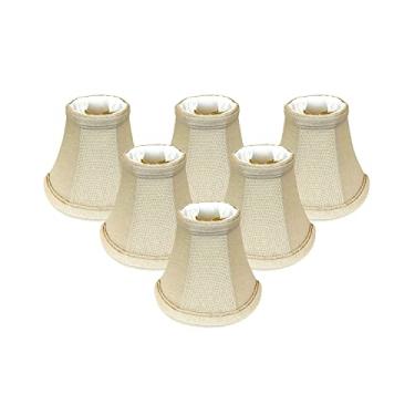 Imagem de Royal Designs CS-103LNBG-6 Cúpula de abajur império, 6,35 cm x 12,7 cm x 10,8 cm, linho bege, conjunto de 6