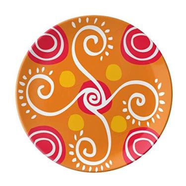 Imagem de Plantas laranjas, Totems do México, Prato de civilização Antiga de Porcelana, Prato de jantar