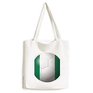 Imagem de Bolsa de lona com bandeira nacional da Nigéria, bolsa de compras casual