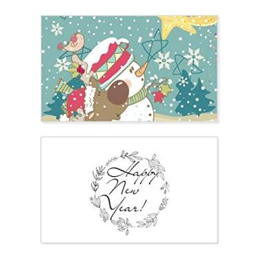 Imagem de Boneco de neve de Natal, boneco de neve, festival de cachorro, ano novo, cartão de felicitações, mensagem de abençoe presente