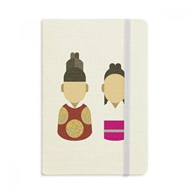 Imagem de Caderno clássico coreano tradicional de príncipe e princesas com capa dura em tecido oficial