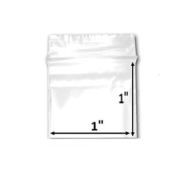 Imagem de 200 sacos de plástico transparente de 2 milímetros com zíper retrátil e zíper de fechadura reutilizável da 888 Display USA, Clear, 1" x 1"