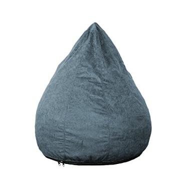 Imagem de Puff Confort Pera Suede Azul 90 cm