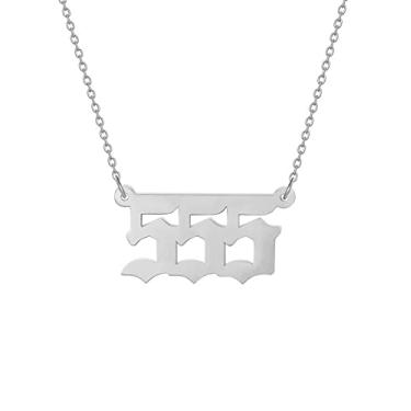 Imagem de Anjo Número Colar para Mulheres 555 Colar Prata Gargantilha Joia Presentes