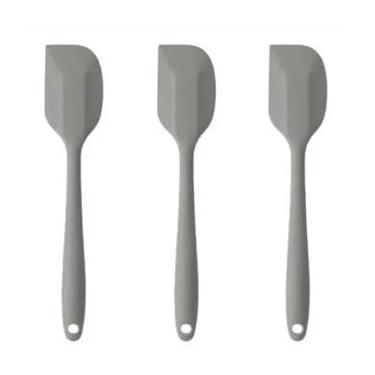 Imagem de Kit com 3 Espátulas Multiuso Pão Duro Silicone Maciço (Cinza)