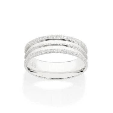 Imagem de Aliança diamantada Compromisso 6mm Rommanel prata 925 810218, 18