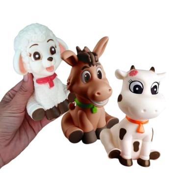 Imagem de Kit com 3 Mordedor para Bebê de Animais da Fazenda