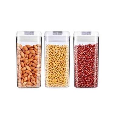 Imagem de Kit 3 Potes 1200ml/Cada Tampa Fechamento Hermético e Trava. Transparen