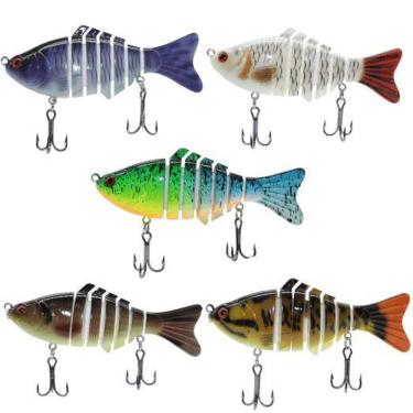 Imagem de Kit 5 Iscas Artificiais Lambari Articulada Traira Tucunare