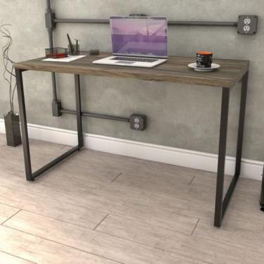 Imagem de Mesa Escrivaninha Office Win Carvalho Dark - Pnr Móveis, Marrom Escuro