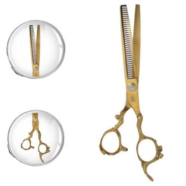 Imagem de Tesoura Desfiadeira Profissional Cabeleireiro 7.0 Dragão - Mofashi