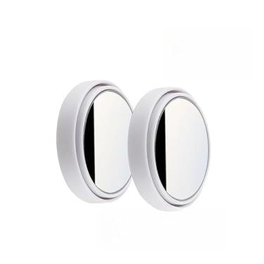 Imagem de espelho retrovisor do carro infinito pequeno espelho redondo 360 graus invertendo espelho de ponto cego (branco,2par)