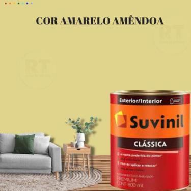 Imagem de Tinta Para Parede Acrílica Suvinil Clássica 800ml Cor Amarelo Lavável 