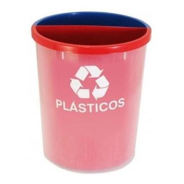 Imagem de Lixeira Mix 25 Litros Coleta Seletiva Com 2 Divisões Mix2 - JSN