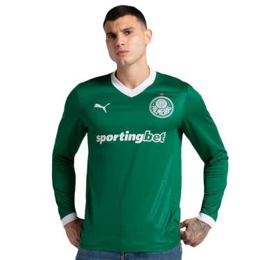 Imagem de CAMISA PUMA PALMEIRAS I 2025 MASCULINO - TORCEDOR ML - VERDE P-Masculino