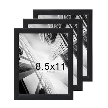 Imagem de KTKDE Conjunto de 3 porta-retratos de 21 x 28 cm, moldura de certificado preta com acrílico transparente, 21 x 27 cm, molduras de diploma de documentos para parede e mesa, melhor presente