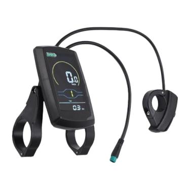 Imagem de Zyyini Medidor de Display LCD de Bicicleta Elétrica, Sensor de Odômetro de Velocímetro ABS Com Tela Multifuncional para Ajuste de Assistência de Nível de Bateria Quilometragem de