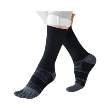 Imagem de Meias De Compressão Masculinas De 5 Dedos, Longas, Grossas, Absorvente
