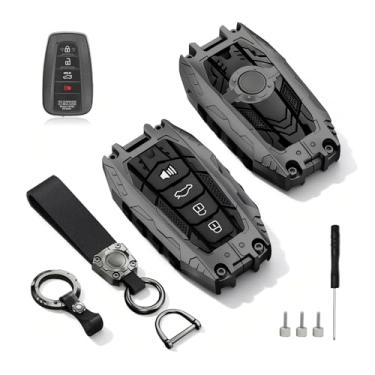 Imagem de Protetor de capa de chave pesada compatível com Toyota 2018-2024 Corolla/RAV4/Camry/C-HR/Avalon/Prius/GT86 2020-2023 /Highlander(Black)