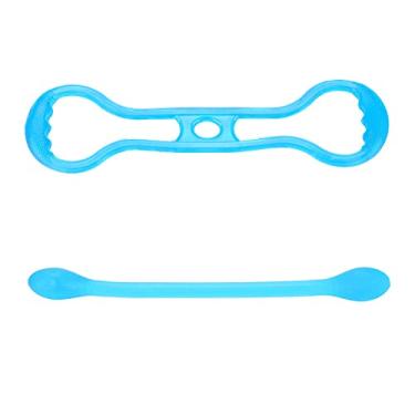 Imagem de Corda de puxar para ioga Faixa de resistência de silicone para academia muscular conjunto expansor de tórax de alta elasticidade Equipamento portátil de exercícios para treino em (Azul)