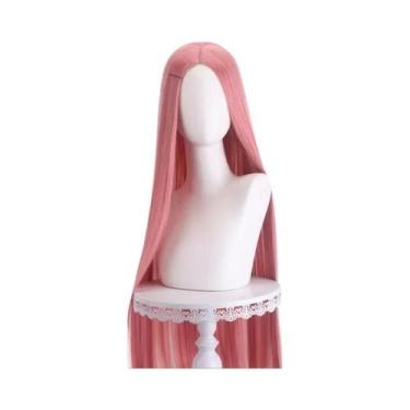 Imagem de Peruca Cosplay Loira Rosa Roxa De 40 Polegadas Longa Lisa Com Divisão 