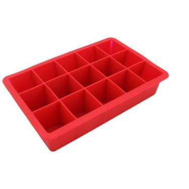 Imagem de Forma de Gelo com 15 Cavidades Retangular de Silicone - KOPECK, Vermel