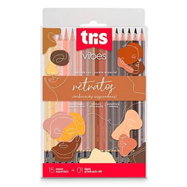 Imagem de Lapis Cor Tris Vibes Retratos 15 Cores + Lapis Grafite 6B