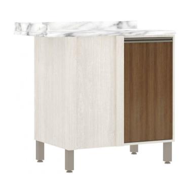 Imagem de Balcão Canto Reto e Tampo 95 Cm De Abrir 1 Prateleira Com Avelã