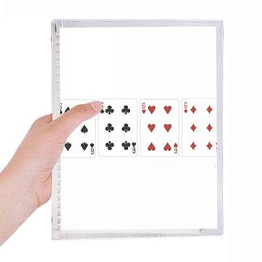 Imagem de Caderno com 6 corações Spade Diamond Club com estampa de folhas soltas e diário recarregável