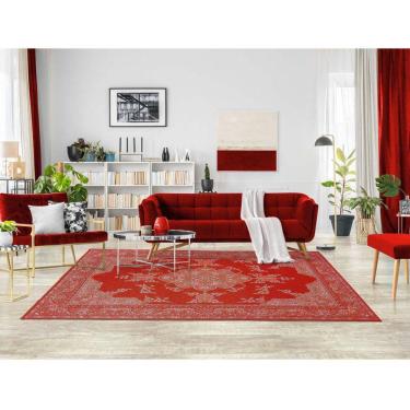 Imagem de Tapete Sala Tabriz Vermelho 200X250 Cm Classico Tipo Belga