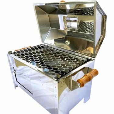 Imagem de Churrasqueira A Bafo Pequena Mini Inox Pif13