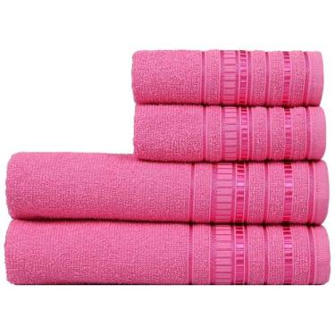 Imagem de Jogo de Toalhas de Banho Atlântica Delicata Garden Ipê Rosa 4 Peças, I