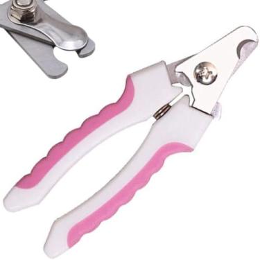 Imagem de Cortador De Unhas Pet Kit Alicate e Lixa Para Cães e Gatos (Branco e rosa)