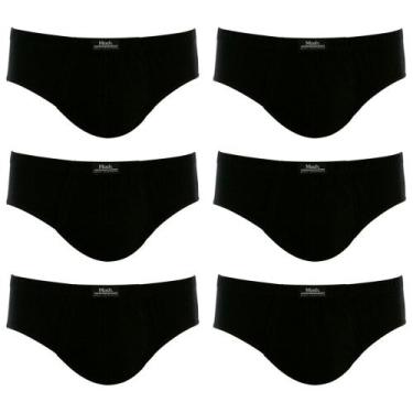 Imagem de Kit com 6 cuecas mash slip 7458 algodão, M, Preto